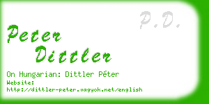 peter dittler business card