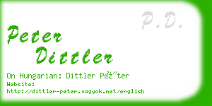 peter dittler business card
